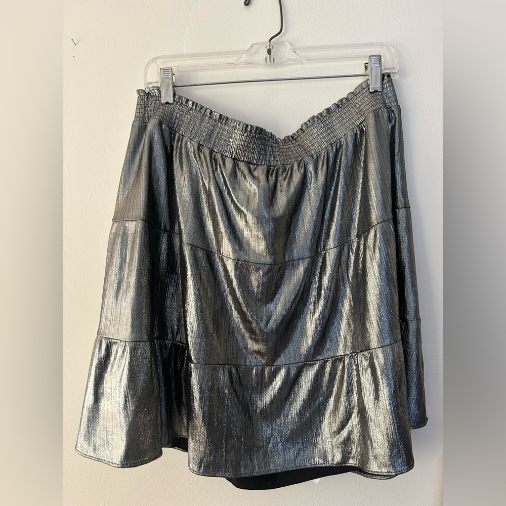 LOFT Shimmering Silver Skirt